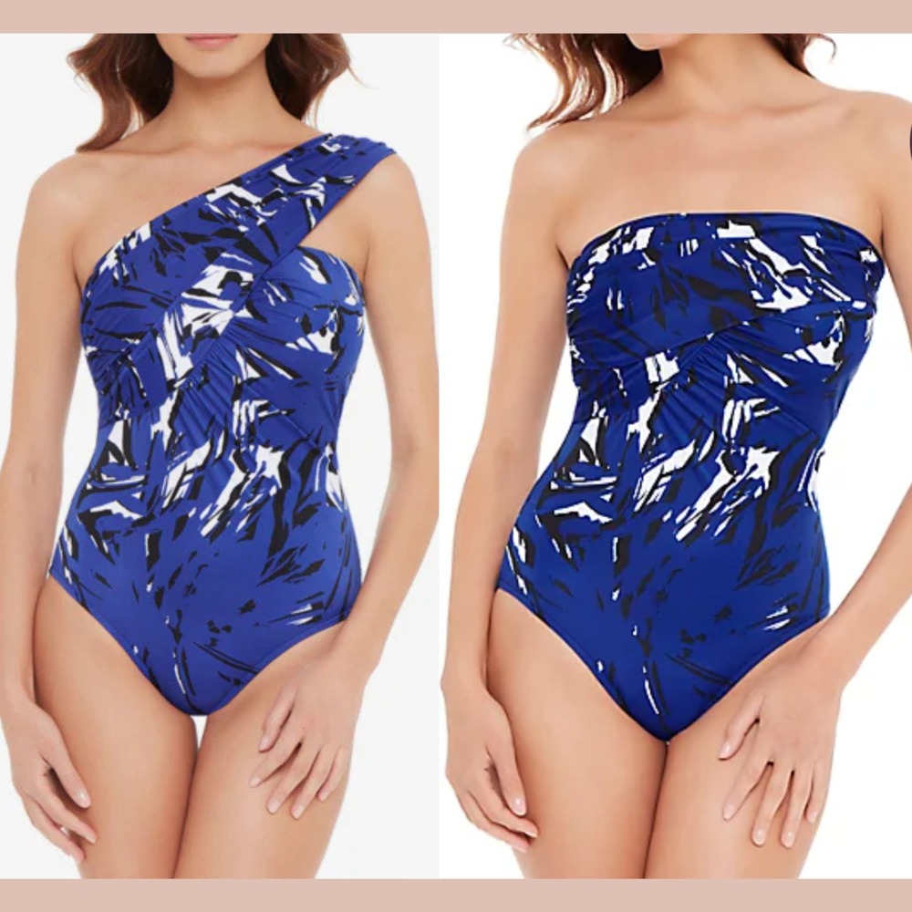 NWT $172 Magicsuit [ 14 ] 2-Way Mirage Goddess‎ One Piece Swimsuit Blue #U1345